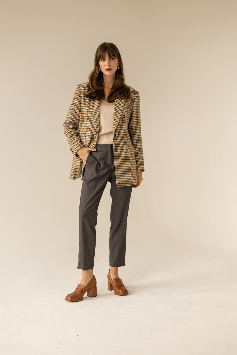 Maddison Blazer - Houndstooth Print