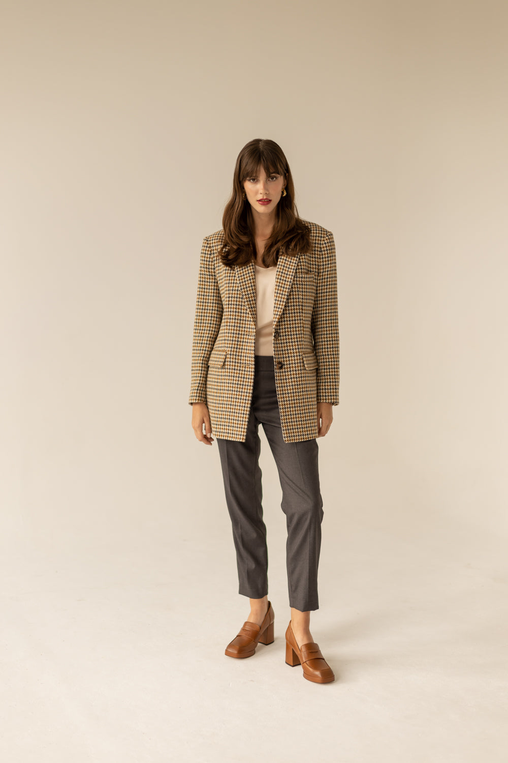 Maddison Blazer - Houndstooth Print