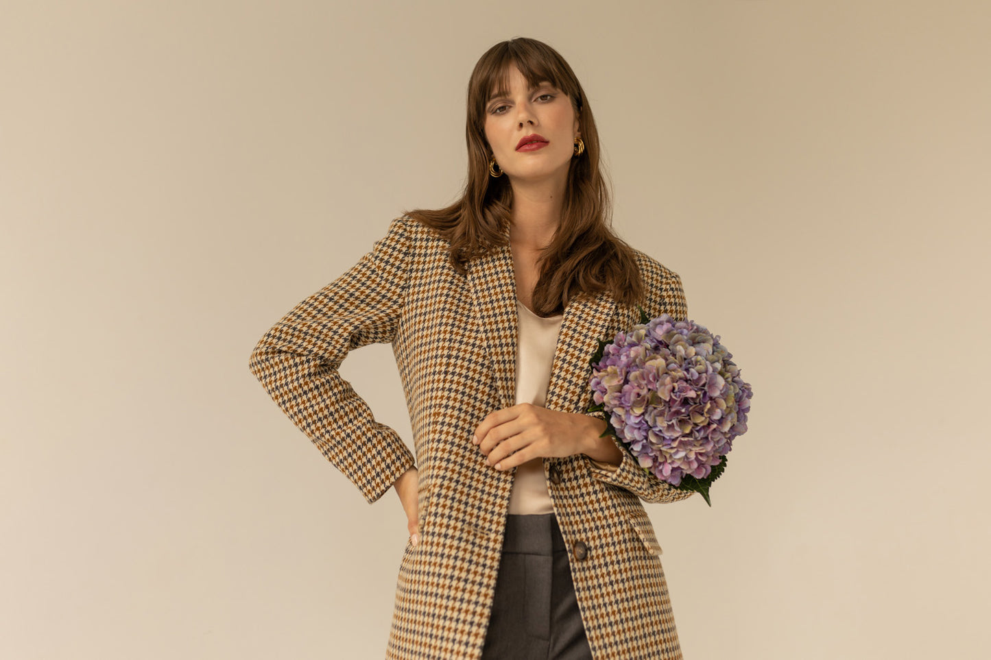 Maddison Blazer - Houndstooth Print