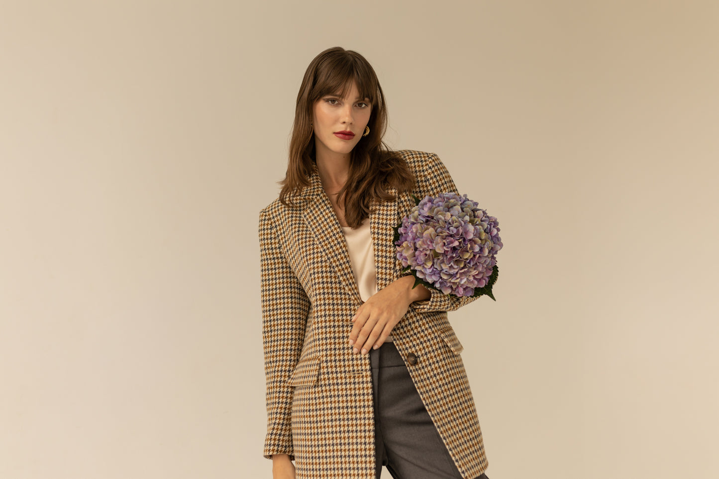 Maddison Blazer - Houndstooth Print