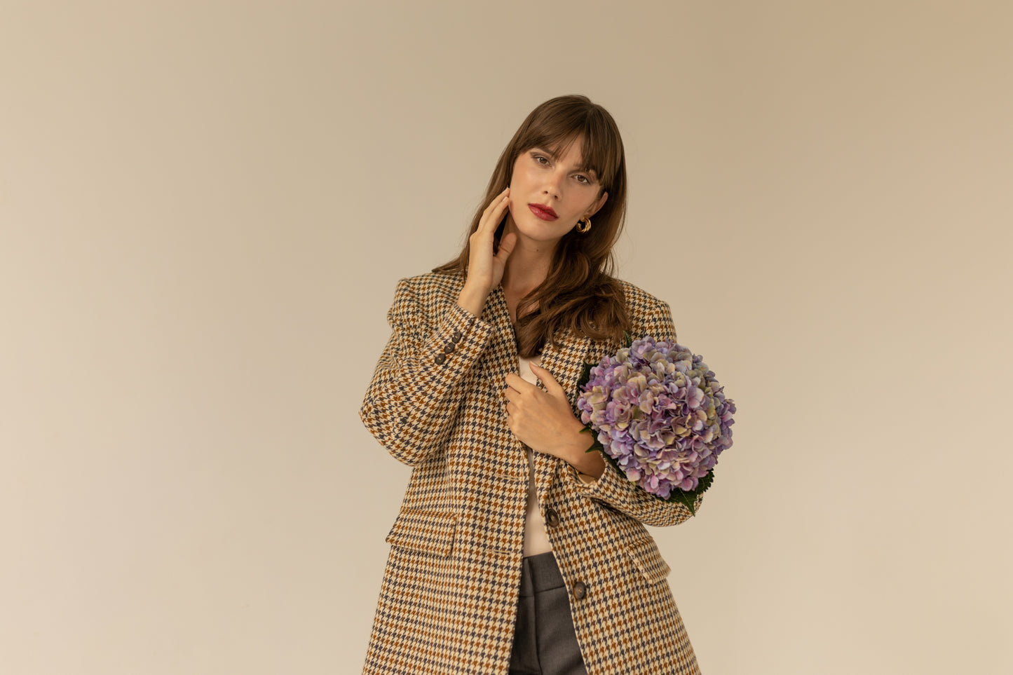 Maddison Blazer - Houndstooth Print