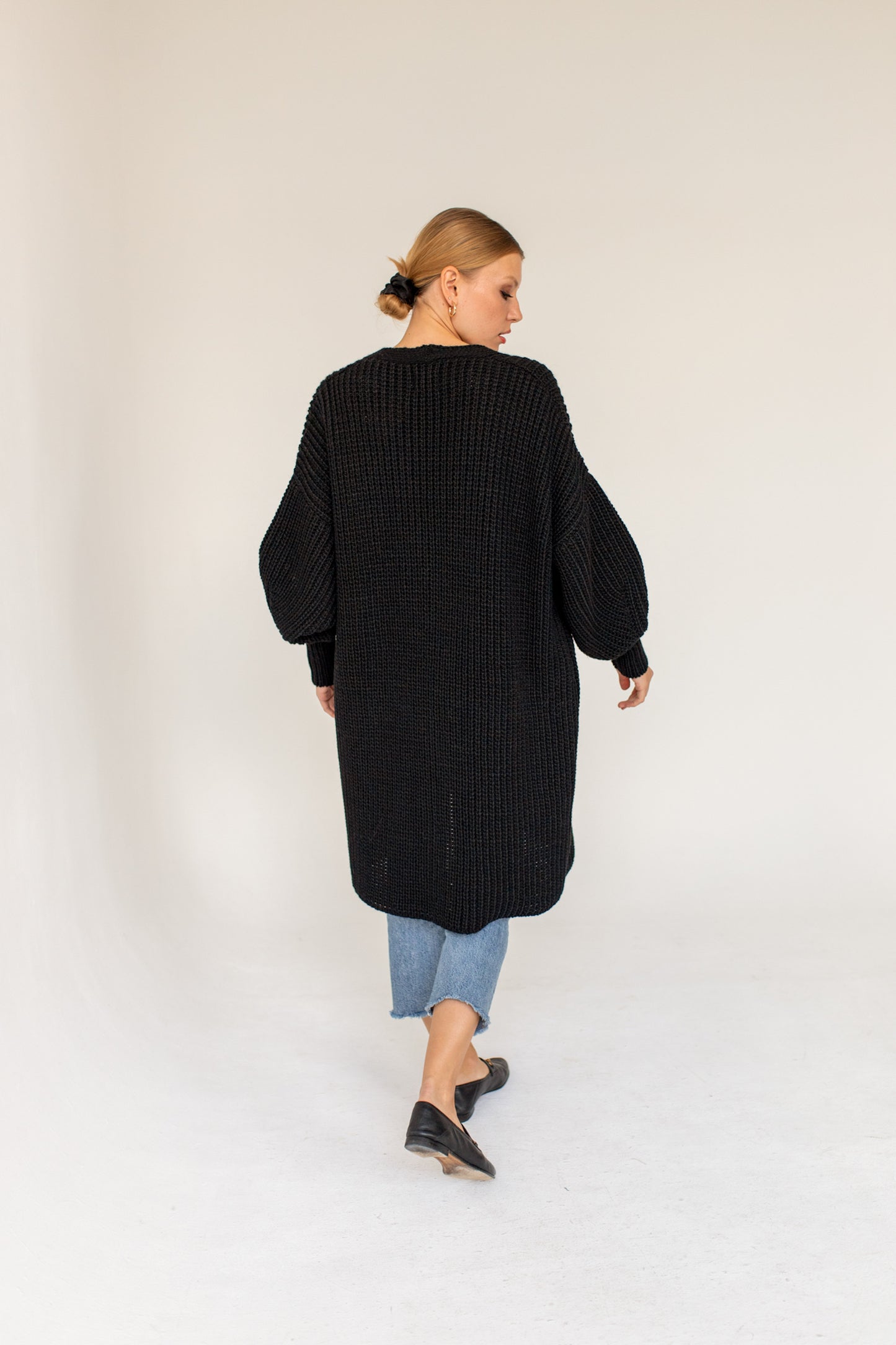 Merino Wool Cardigan - Black