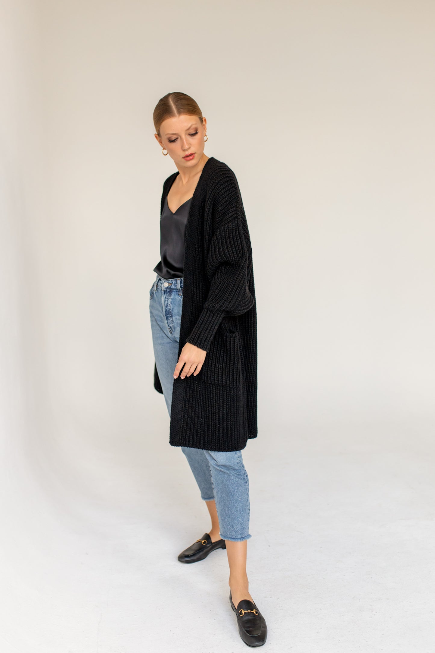 Merino Wool Cardigan - Black