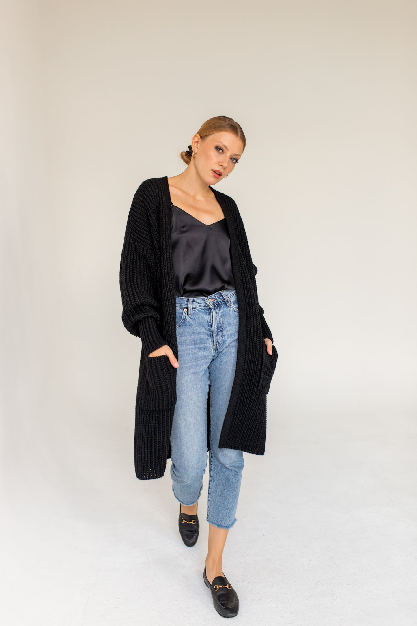 Merino Wool Cardigan - Black