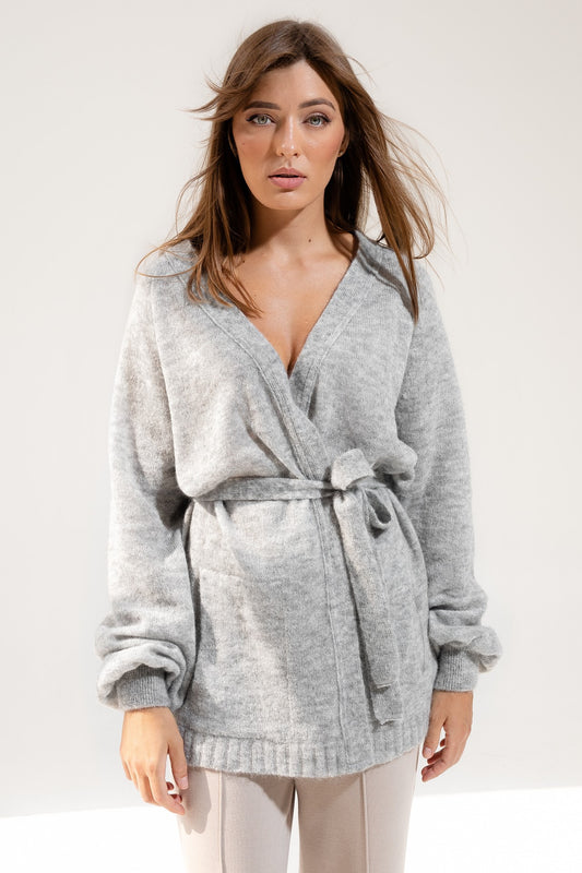 Mohair Wool Cardigan - Grey