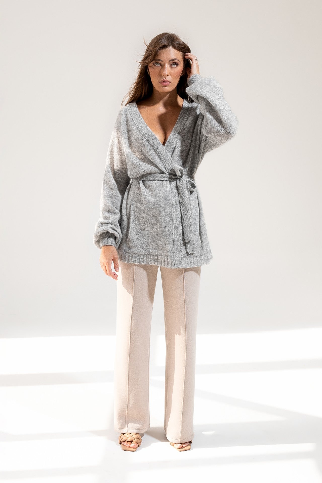 Mohair Wool Cardigan - Grey