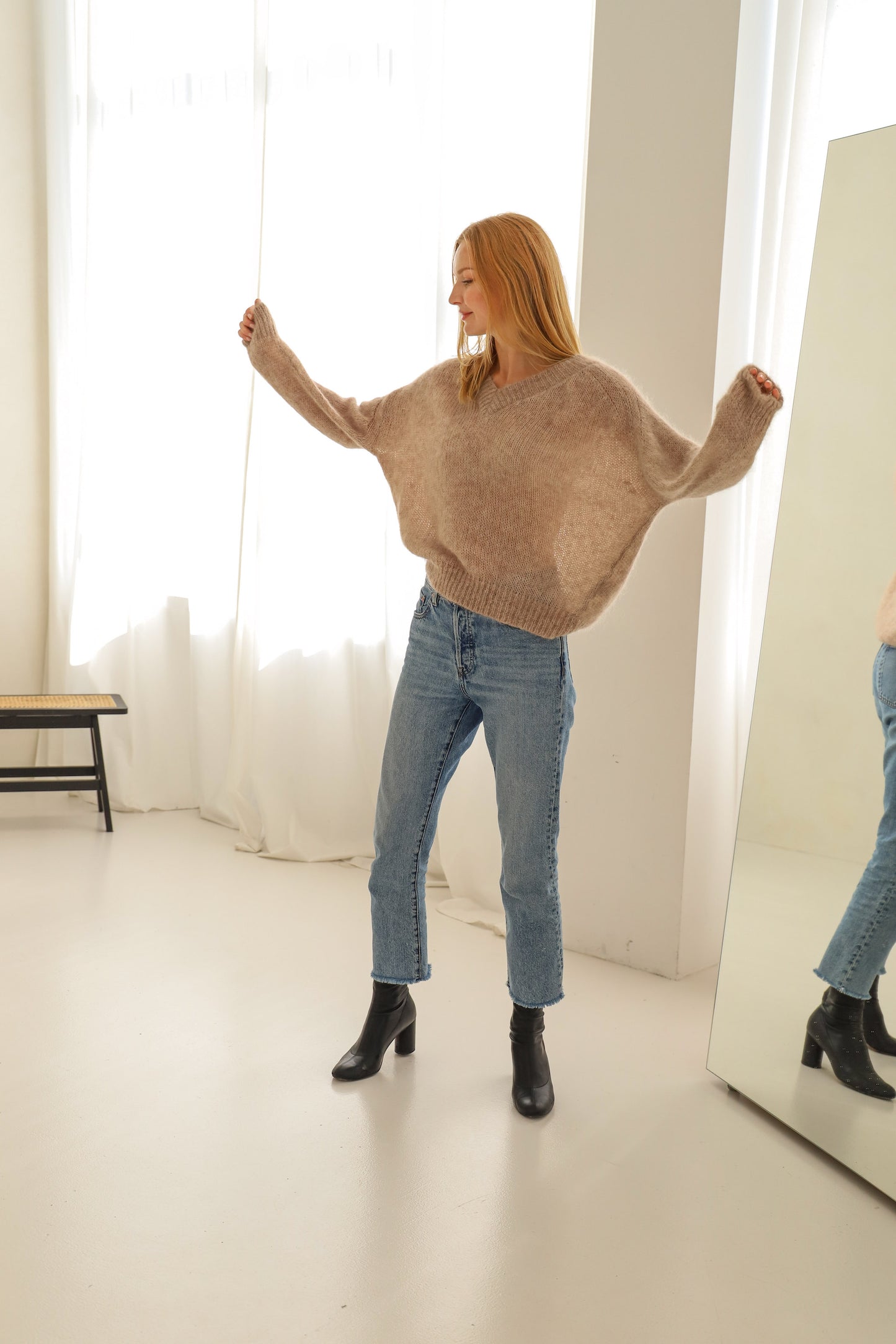 Mohair Wool Sweater - Beige