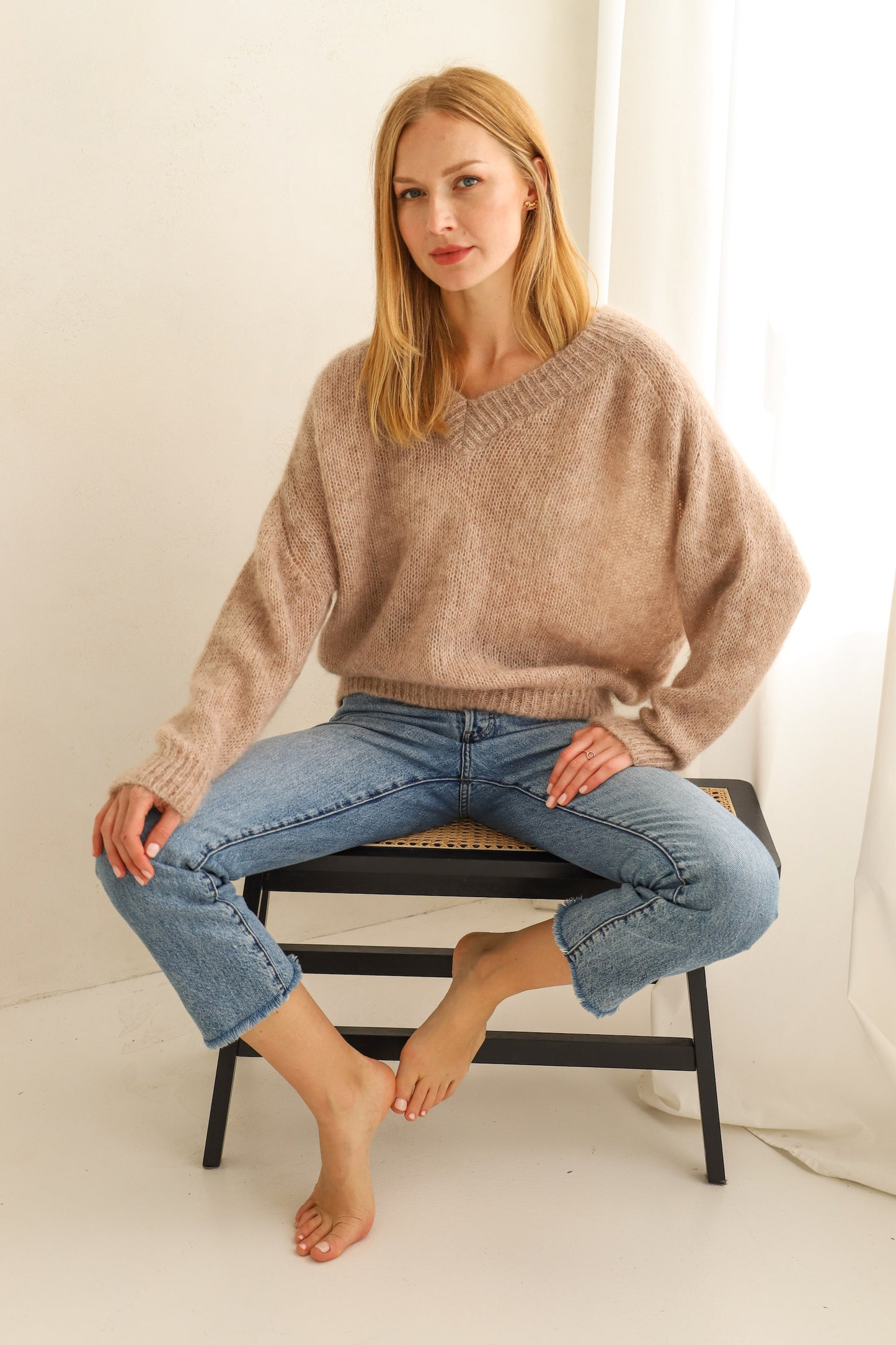 Mohair Wool Sweater - Beige