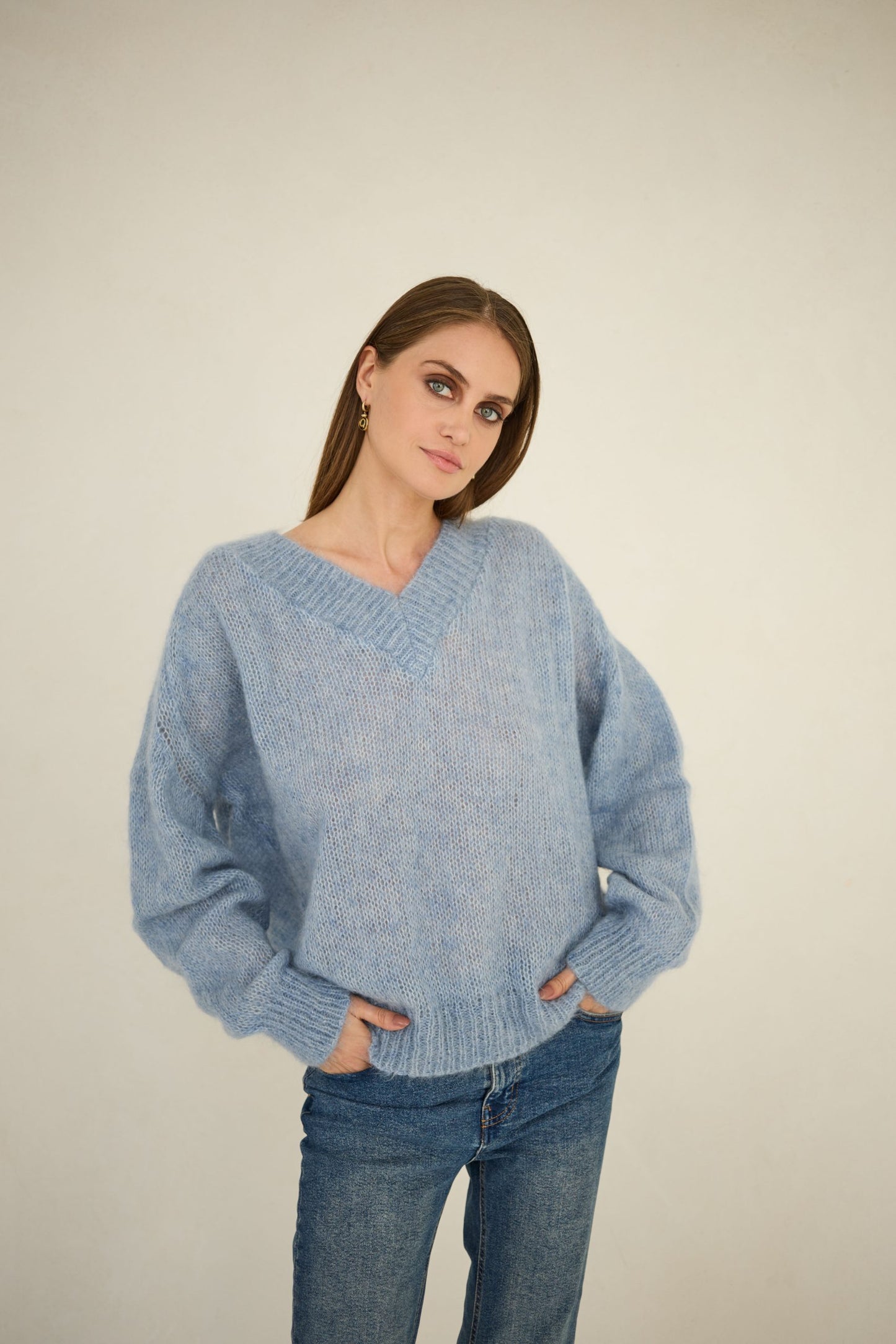 Mohair Wool Sweater - Blue