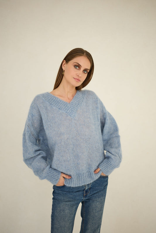 Mohair Wool Sweater - Blue