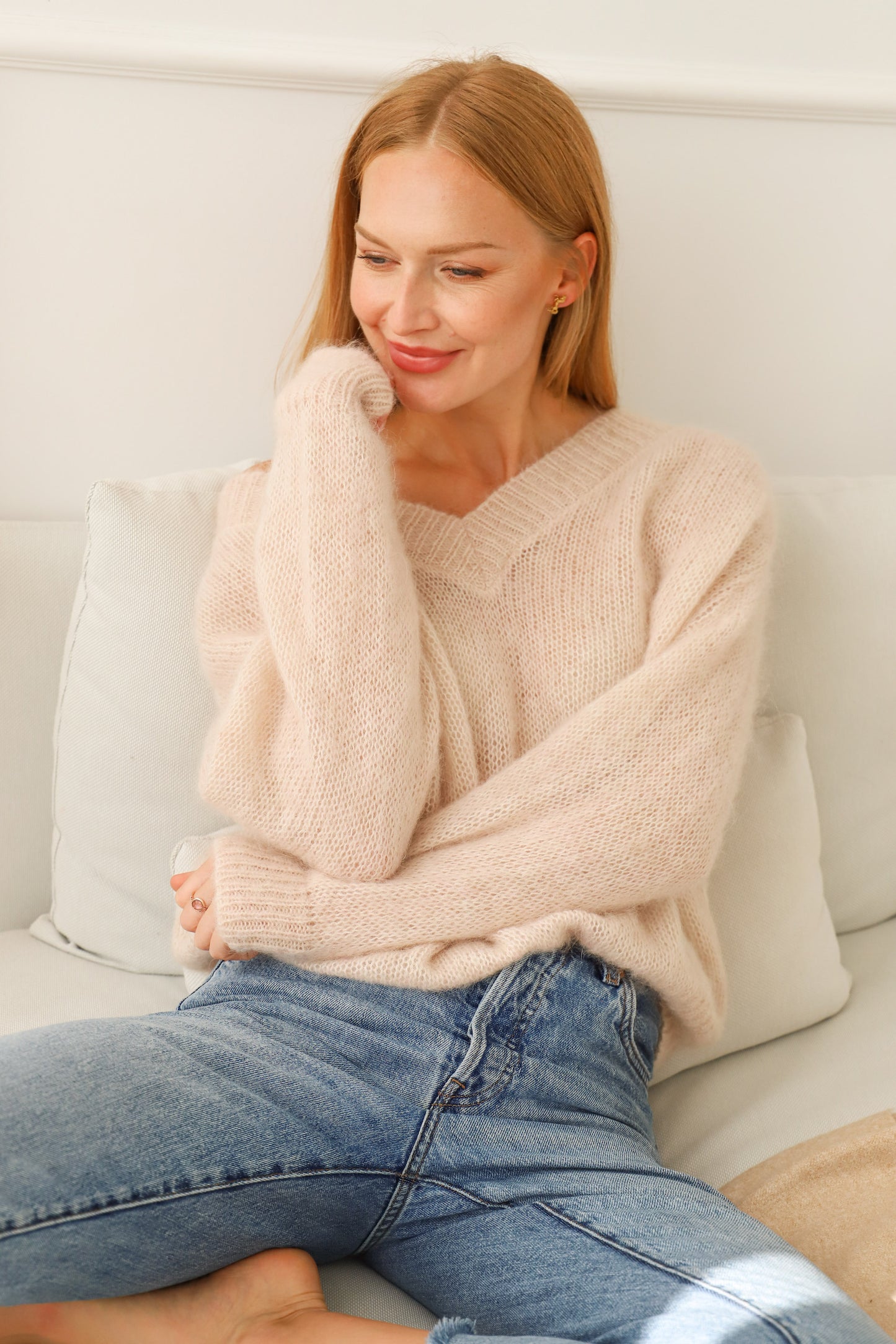 Mohair Wool Sweater - Ecru