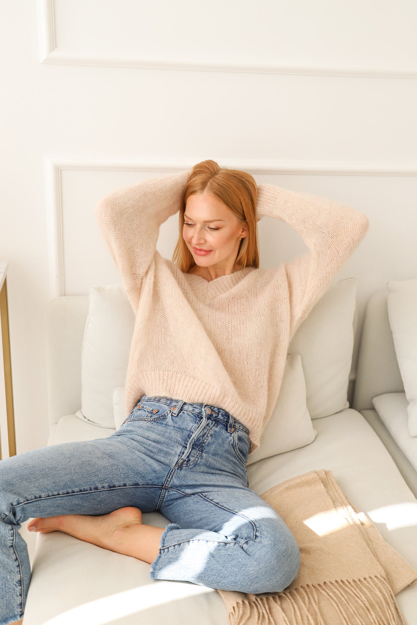 Mohair Wool Sweater - Ecru