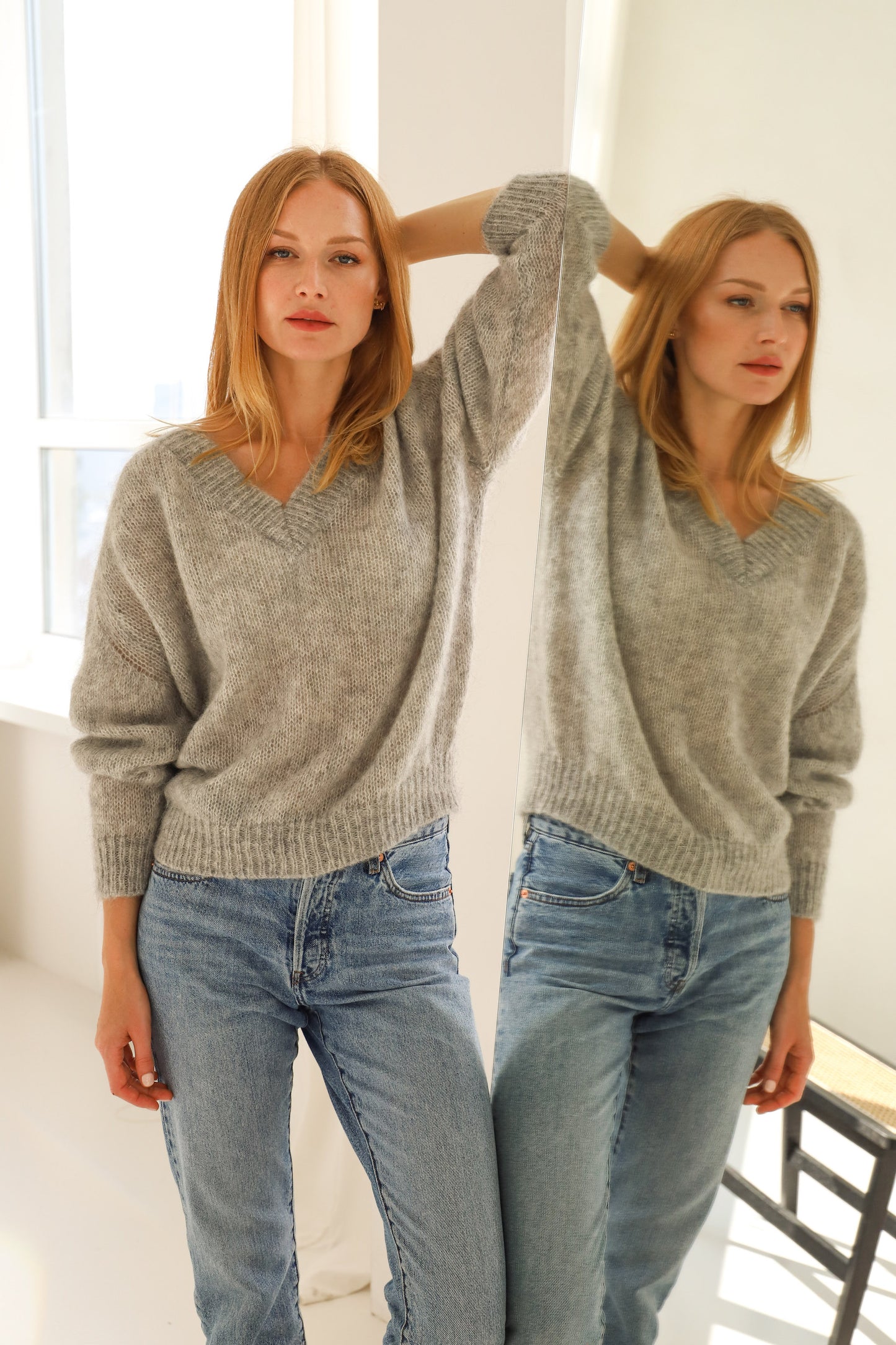 Mohair Wool Sweater - Grey