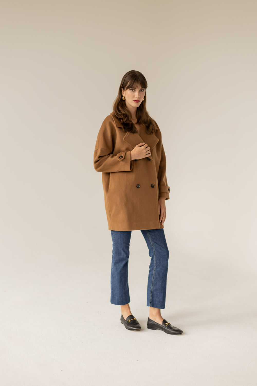 Nadine Cashmere Wool Coat - Caramel