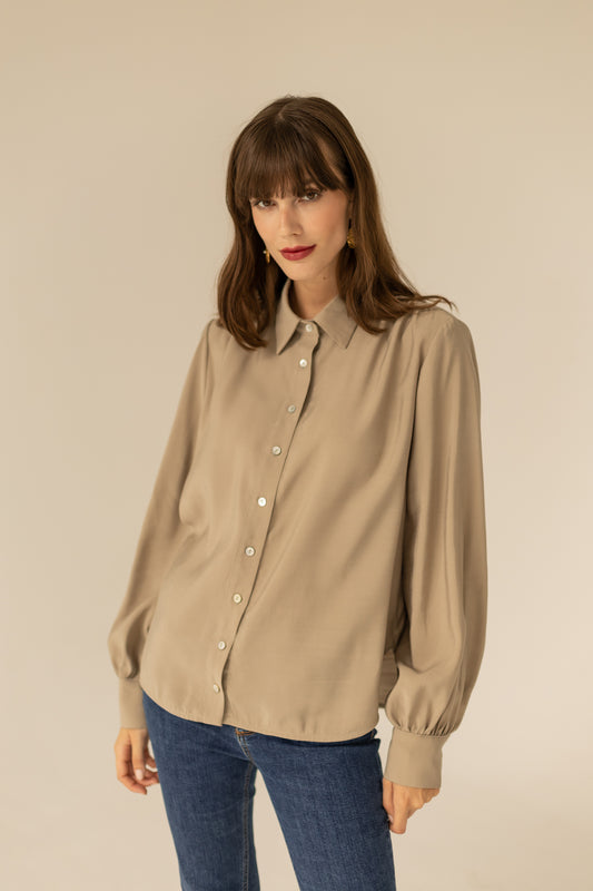 Noel Oversized Shirt - Beige