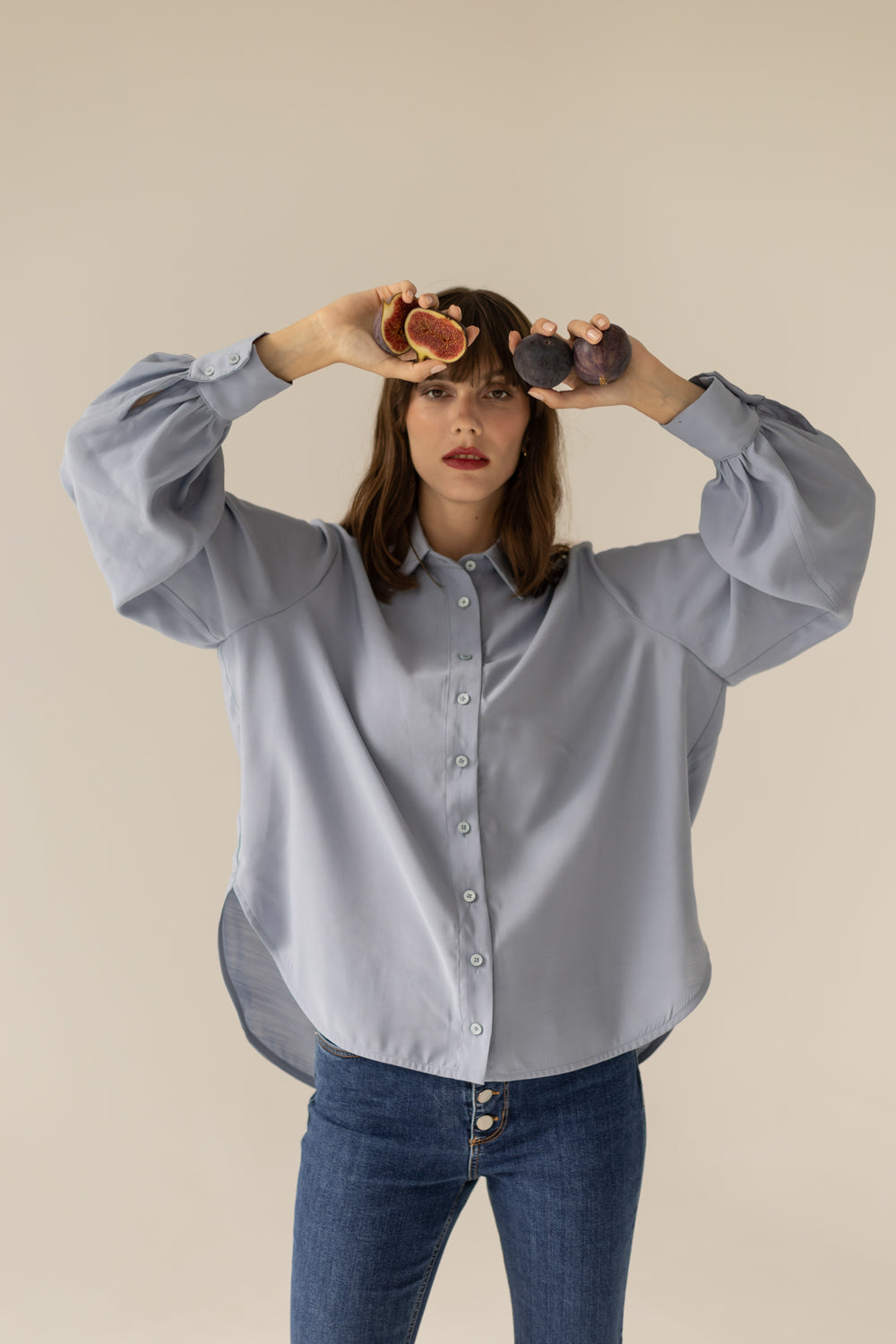Noel Oversized Shirt - Blue