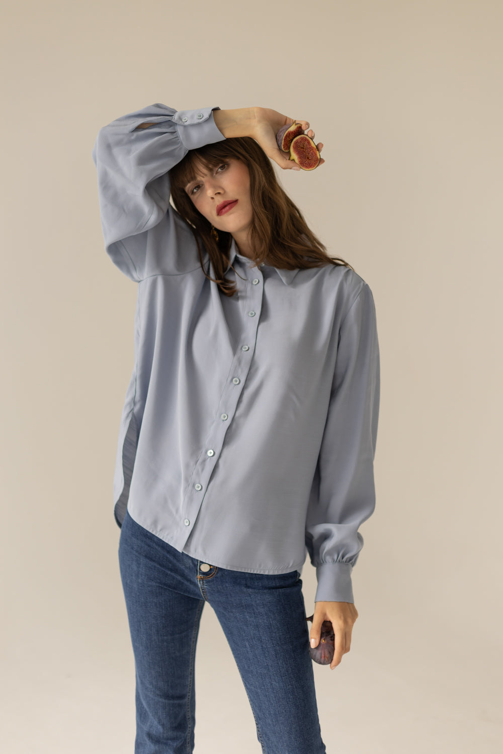 Noel Oversized Shirt - Blue