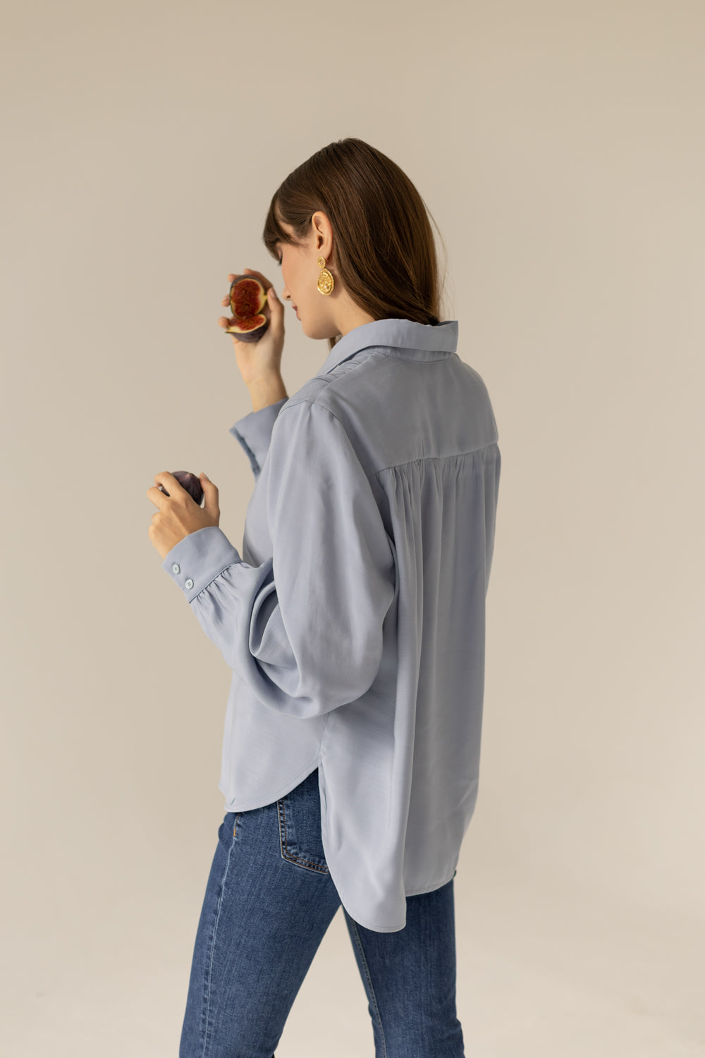 Noel Oversized Shirt - Blue