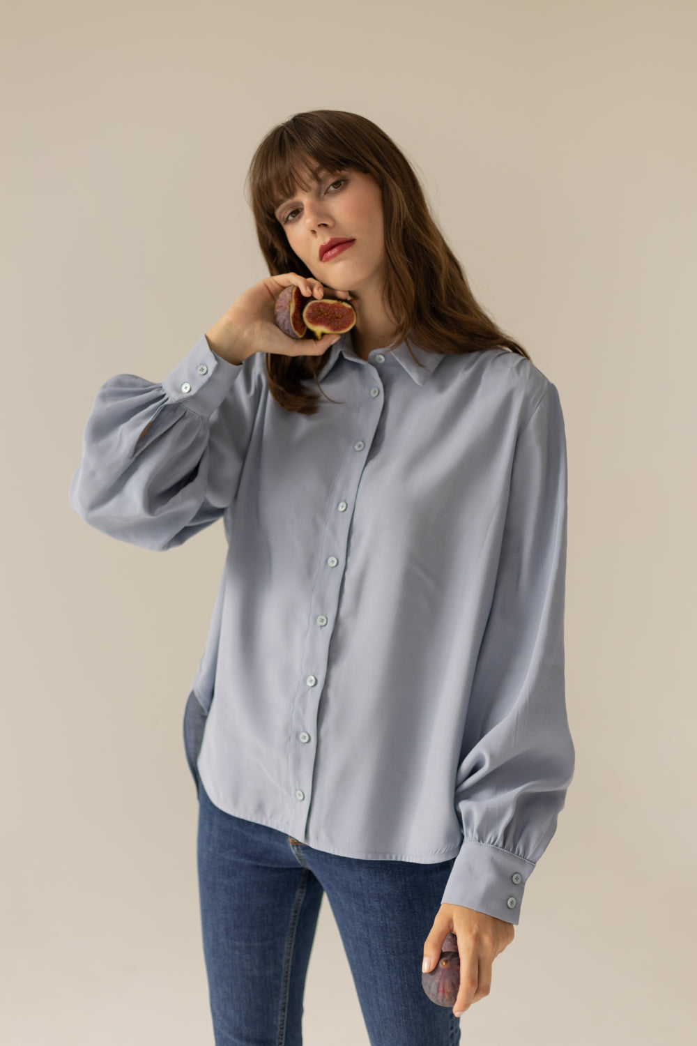 Noel Oversized Shirt - Blue