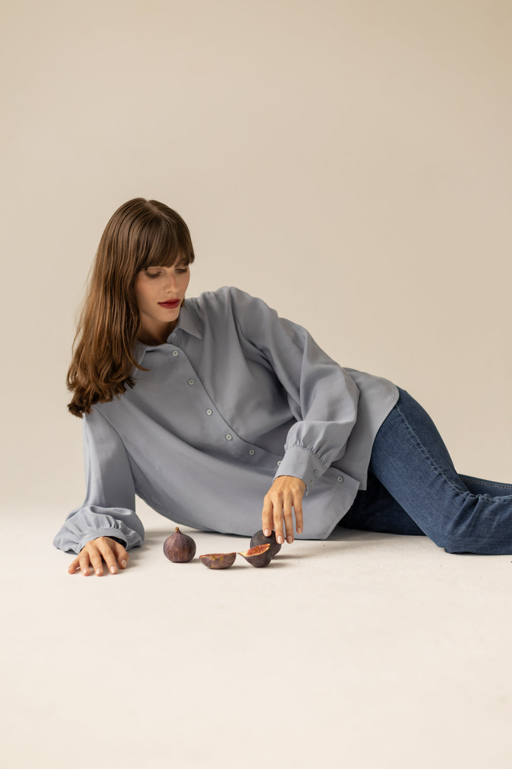 Noel Oversized Shirt - Blue
