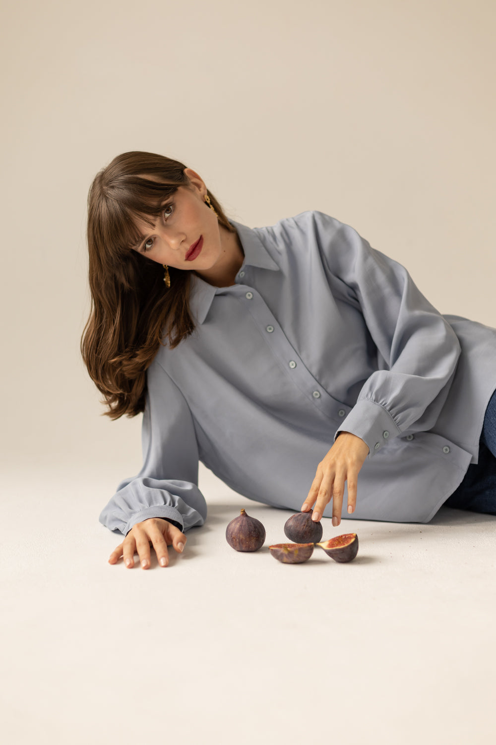 Noel Oversized Shirt - Blue