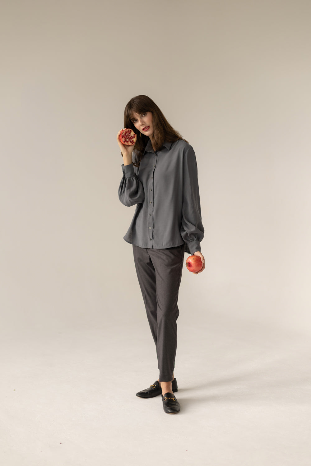 Noel Oversized Shirt - Grey