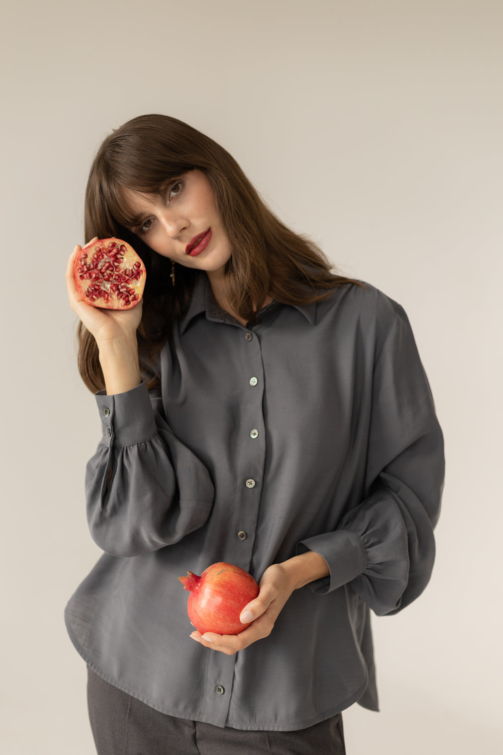 Noel Oversized Shirt - Grey