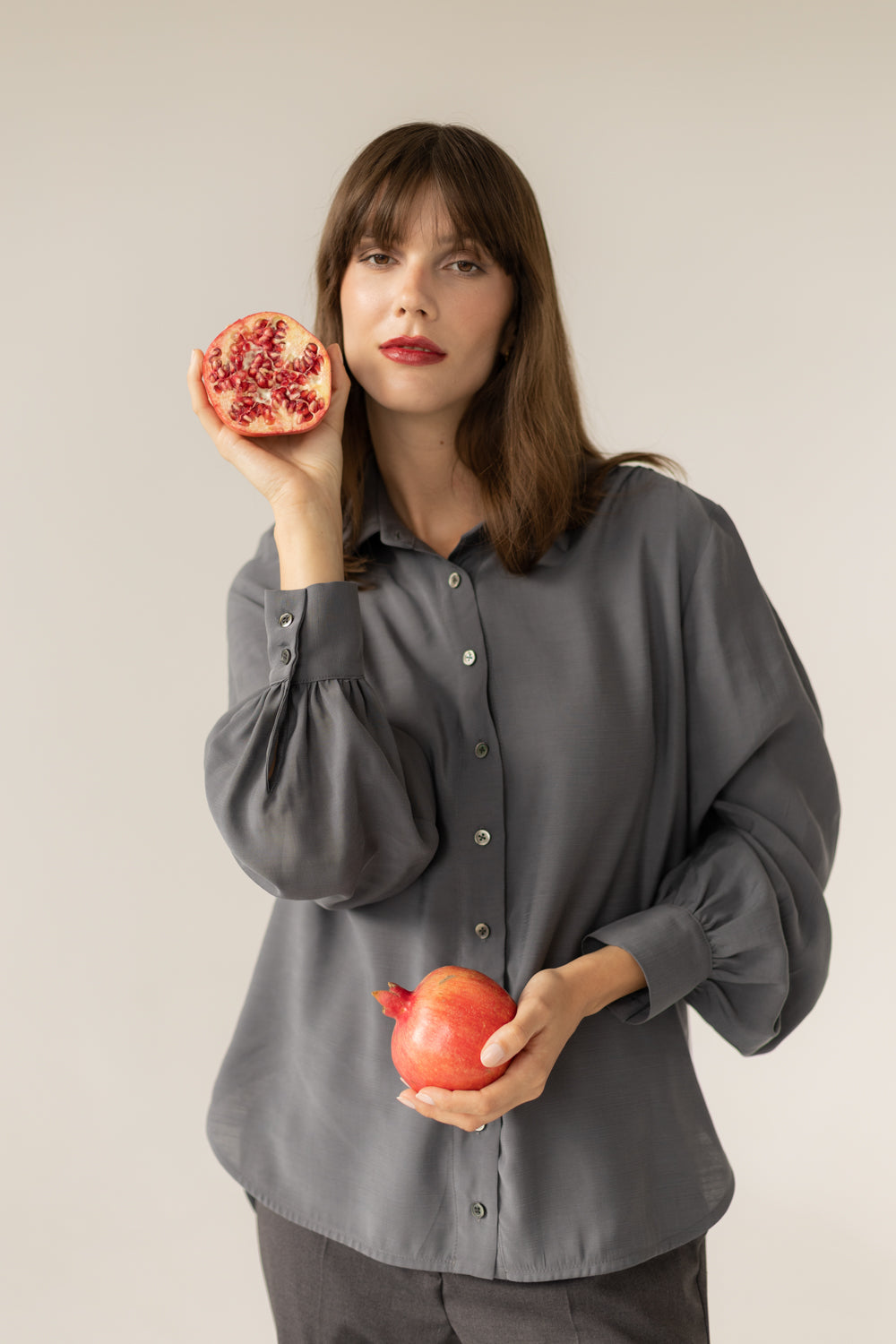 Noel Oversized Shirt - Grey