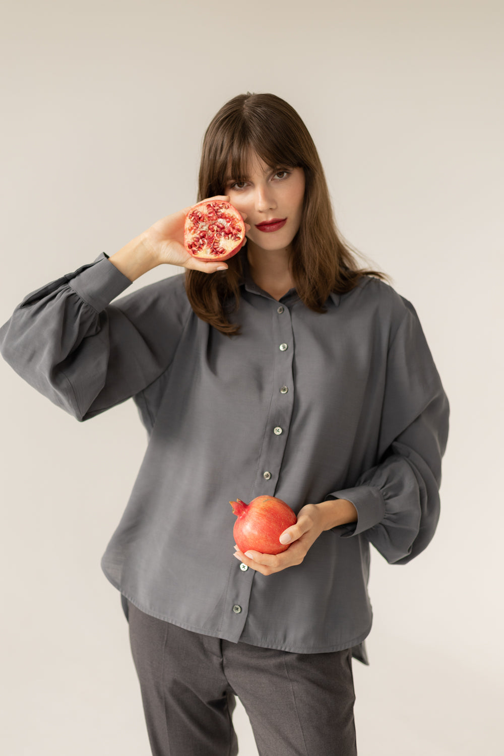 Noel Oversized Shirt - Grey