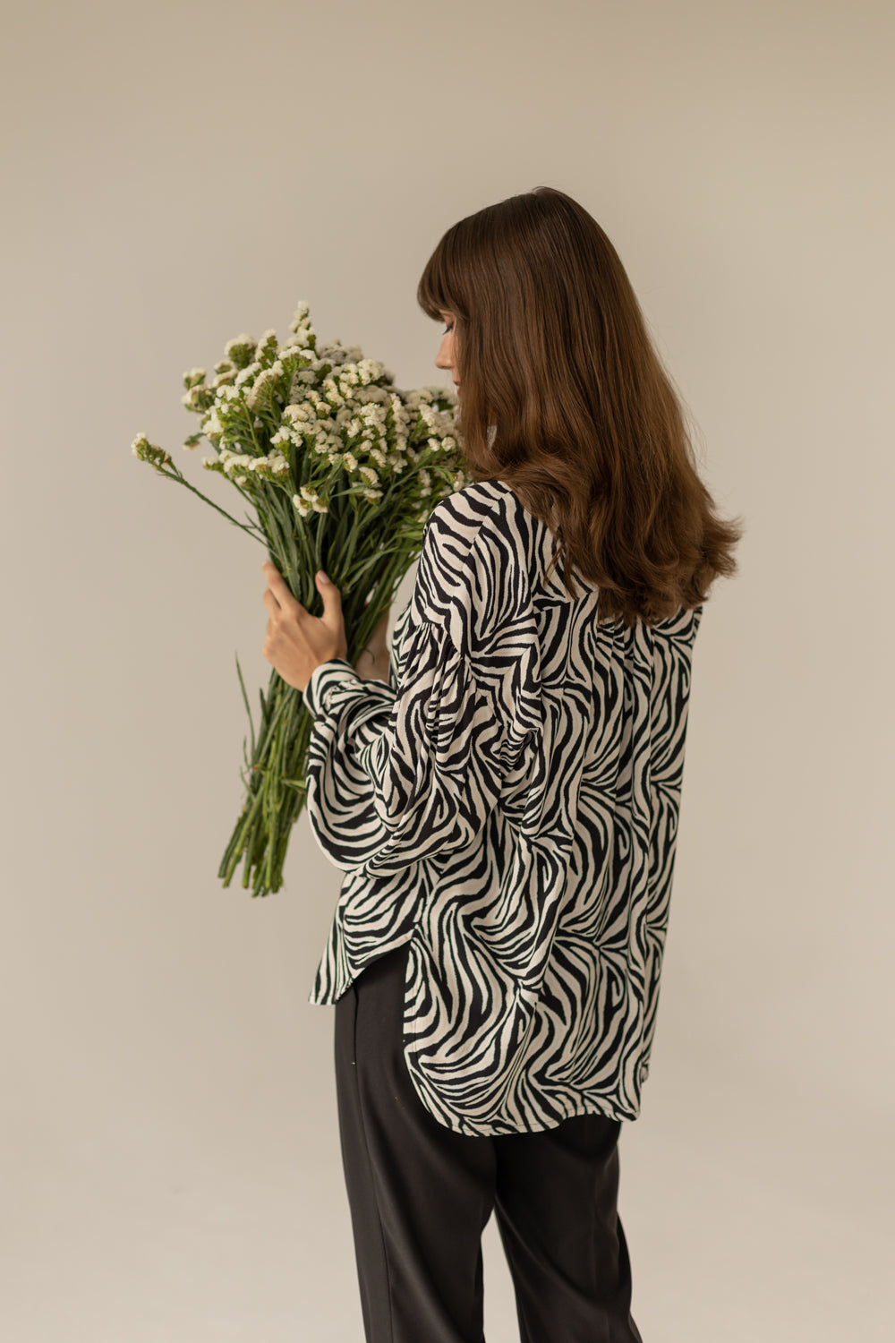 Noel Oversized Shirt - Zebra Print