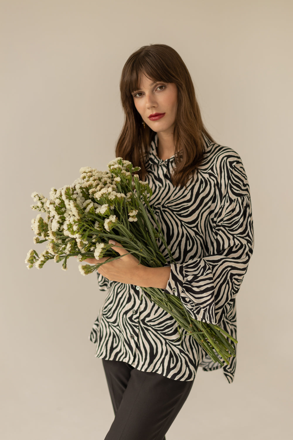 Noel Oversized Shirt - Zebra Print