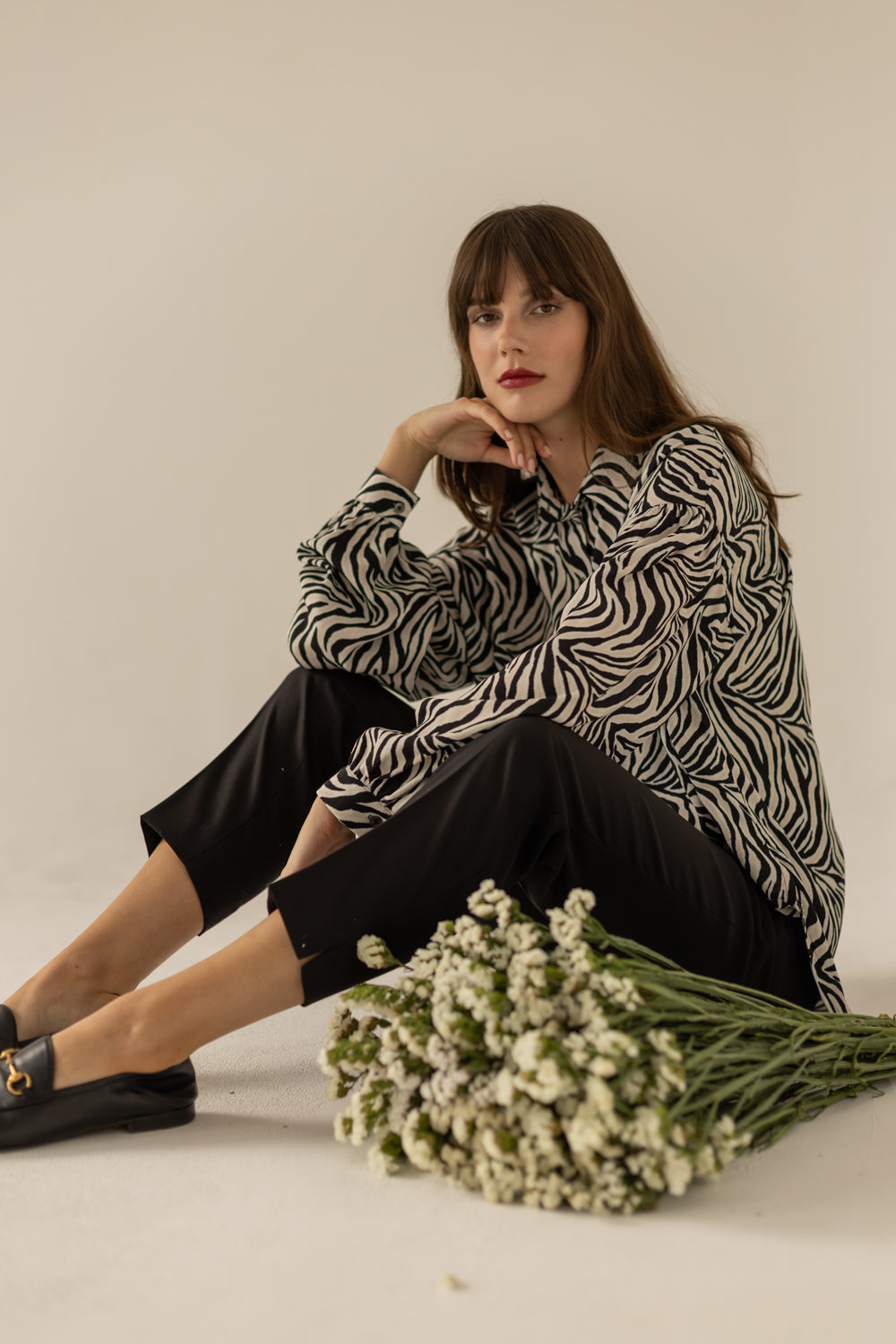 Noel Oversized Shirt - Zebra Print