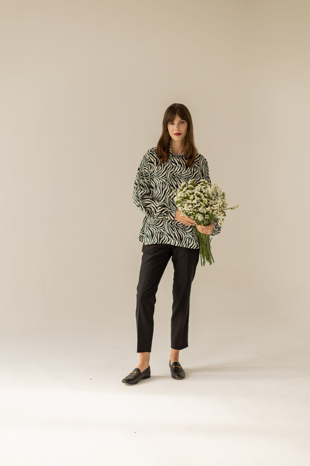Noel Oversized Shirt - Zebra Print