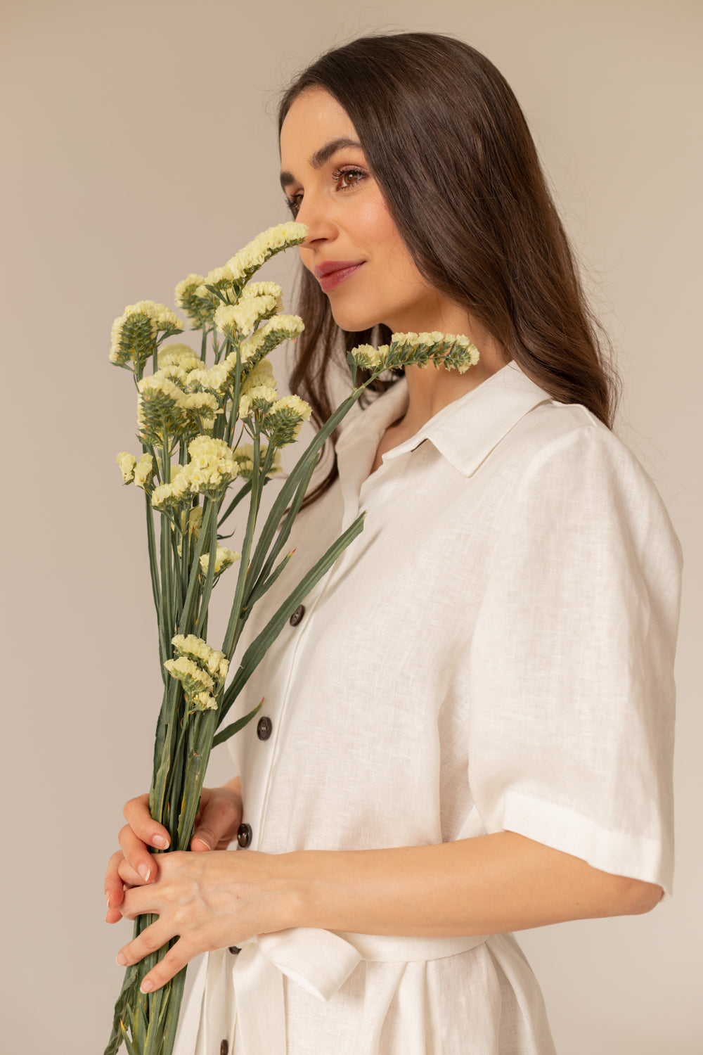 Soleil Linen Dress - Ecru