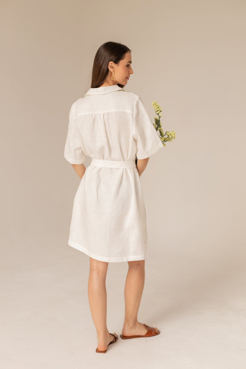 Soleil Linen Dress - Ecru