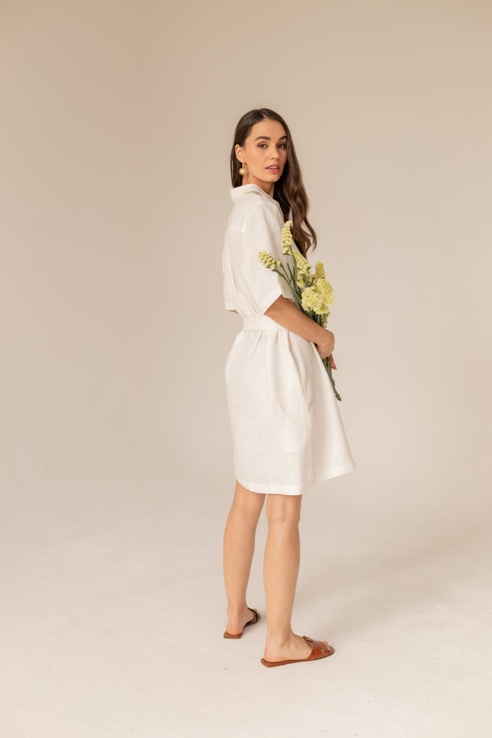 Soleil Linen Dress - Ecru