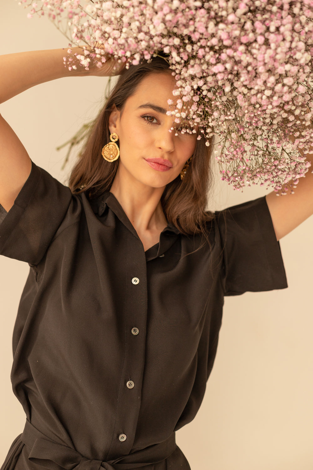 Soleil Silk Dress - Black