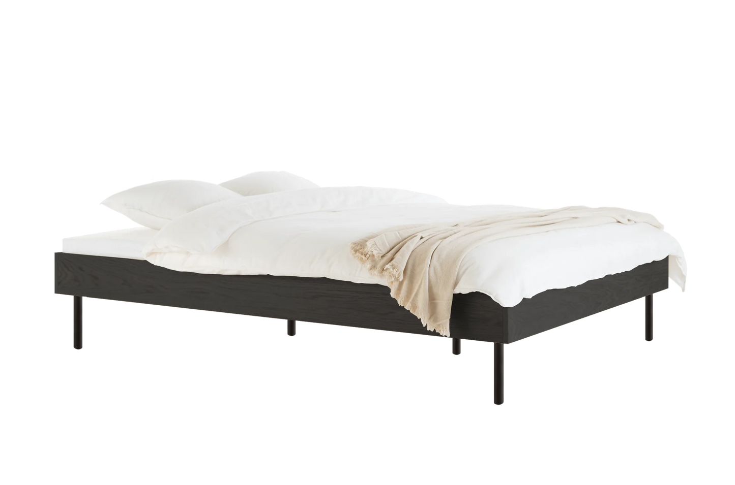 Streiko Oak Bed - Black