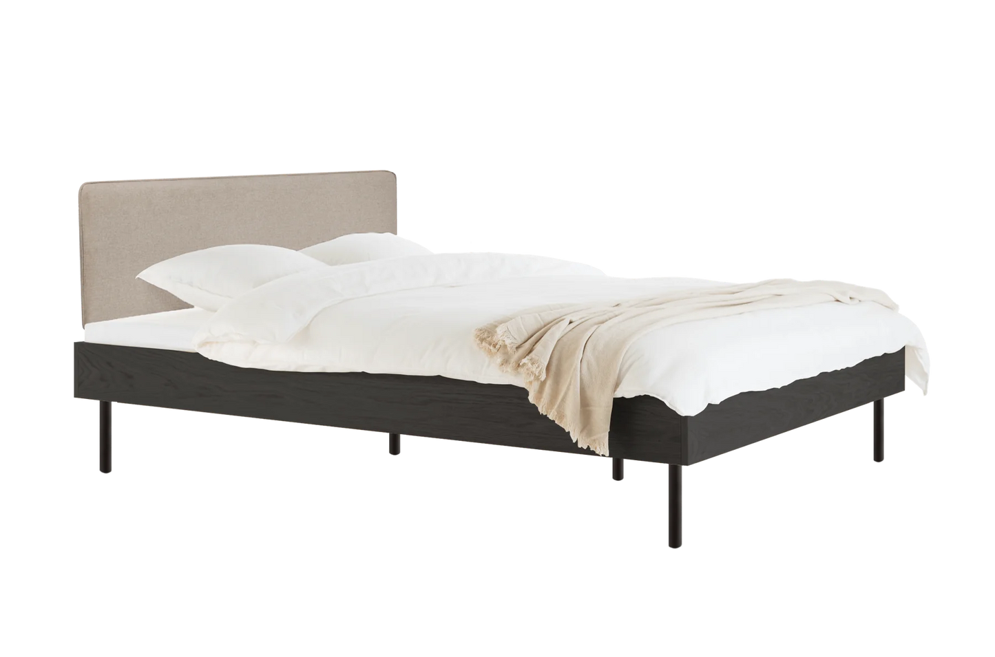 Streiko Oak Bed - Black