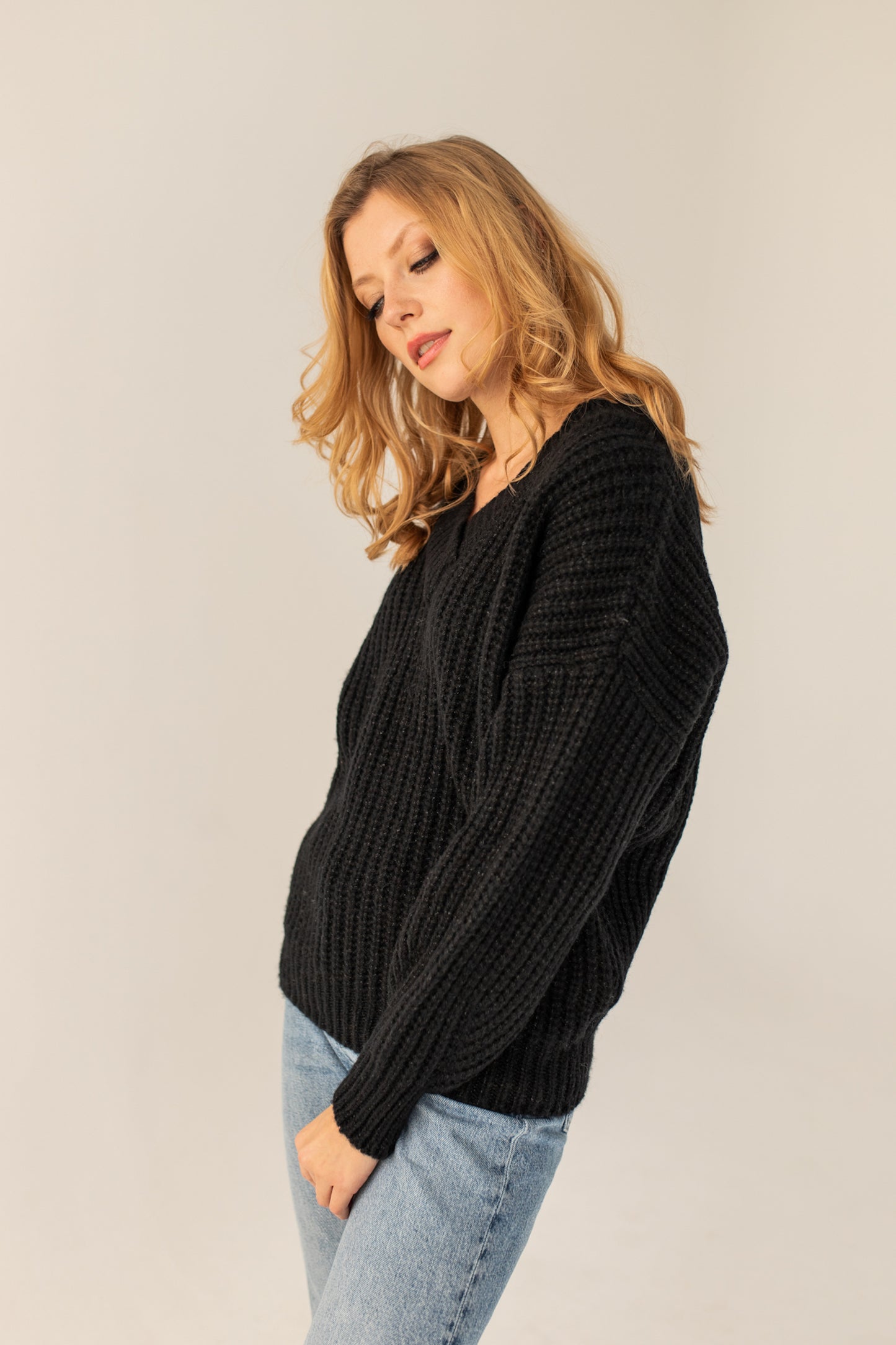 Victoria Merino Wool Sweater - Black