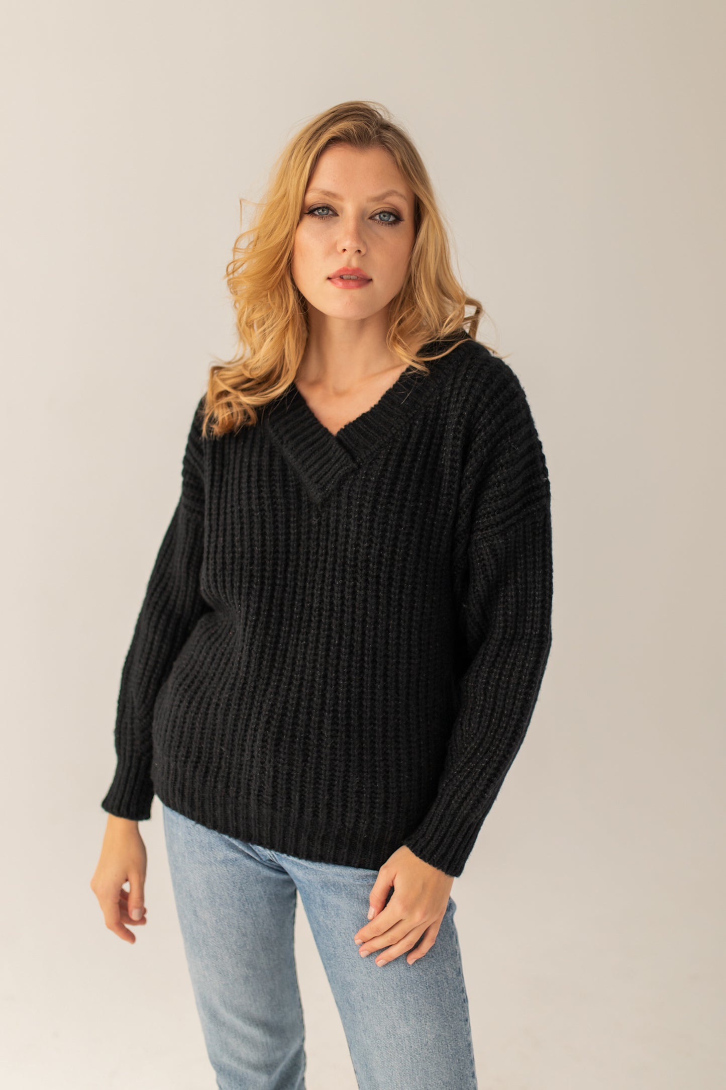 Victoria Merino Wool Sweater - Black