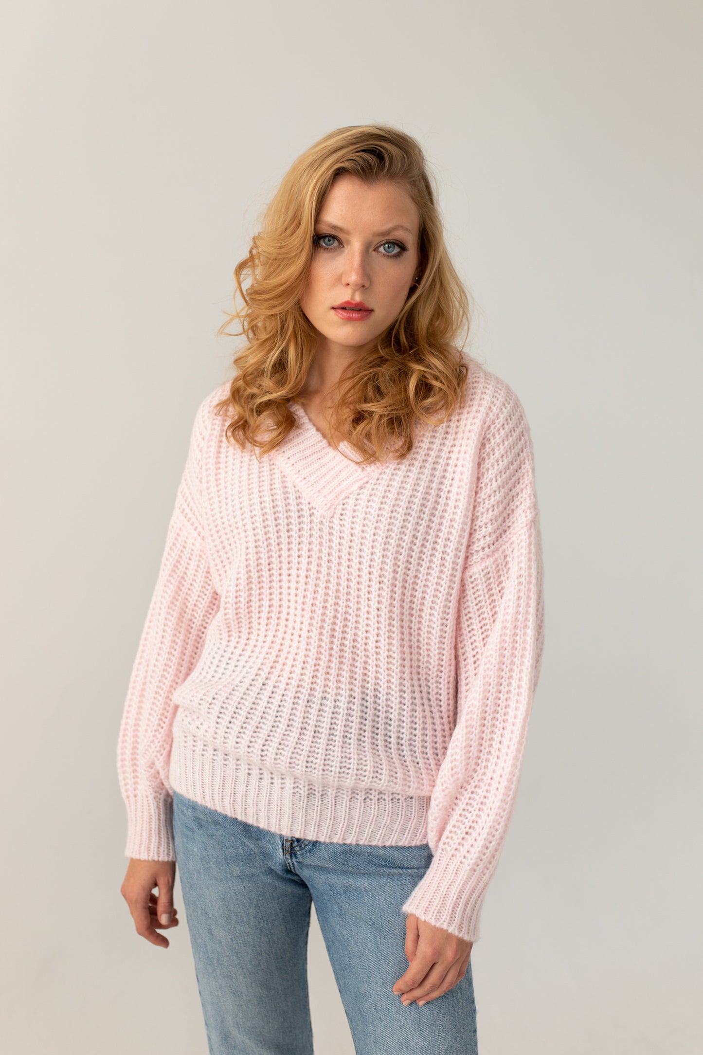 Victoria Merino Wool Sweater - Powder Pink