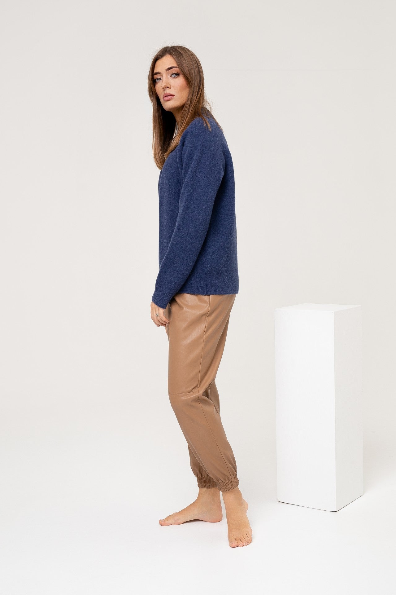 Velvet Wool Sweater Oversized - Blue