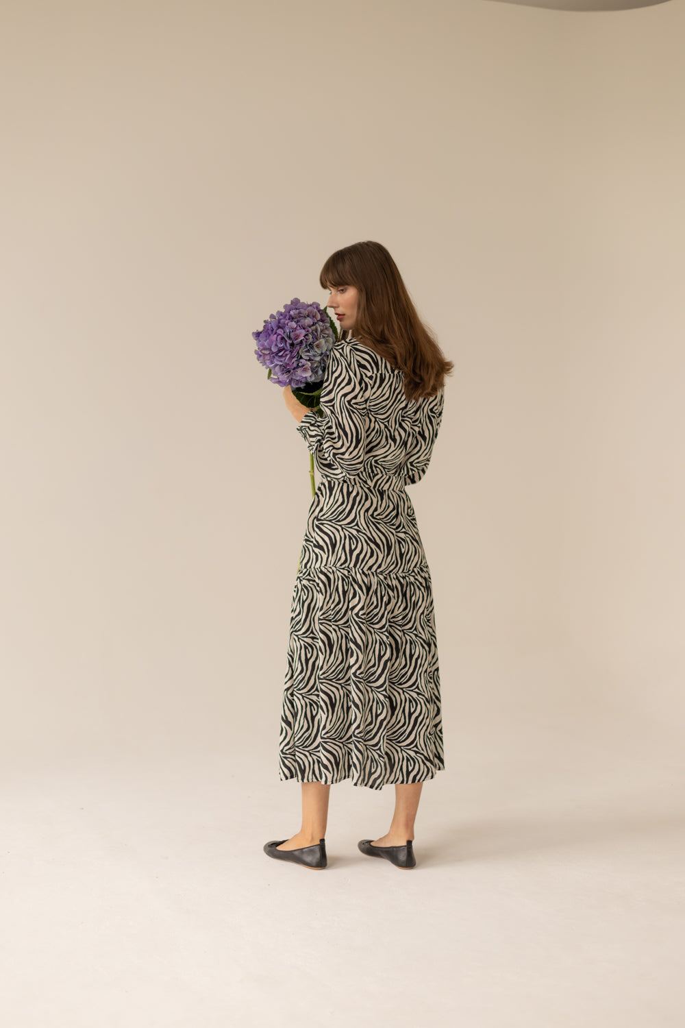 Zebra Geometric Long Dress - Print