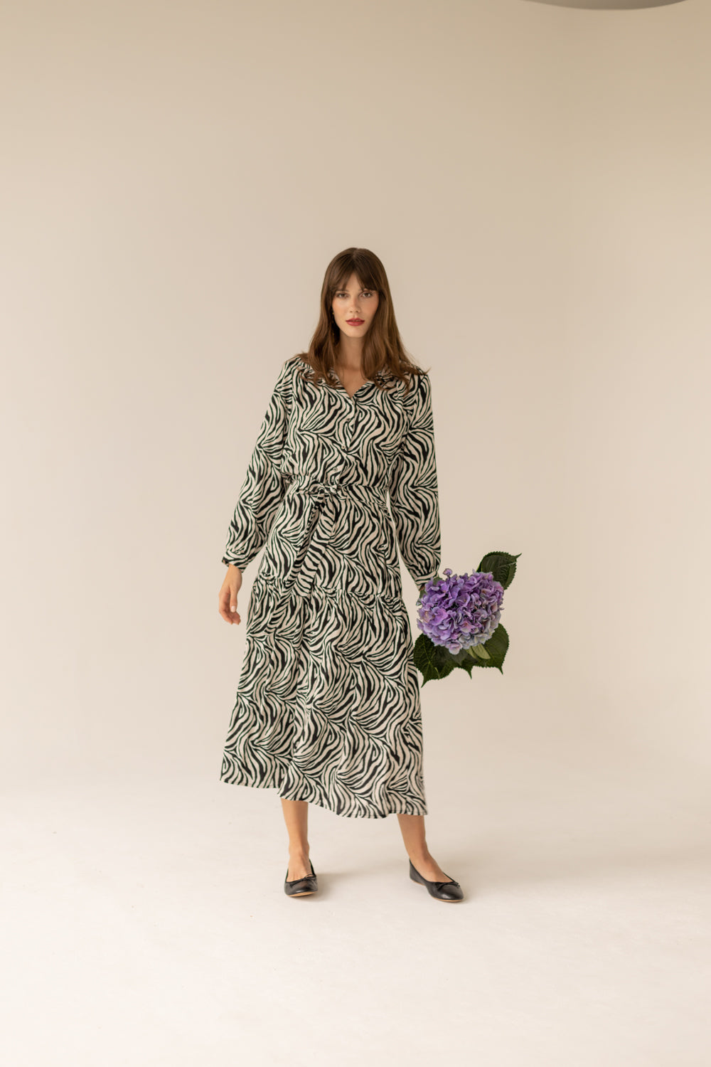 Zebra Geometric Long Dress - Print