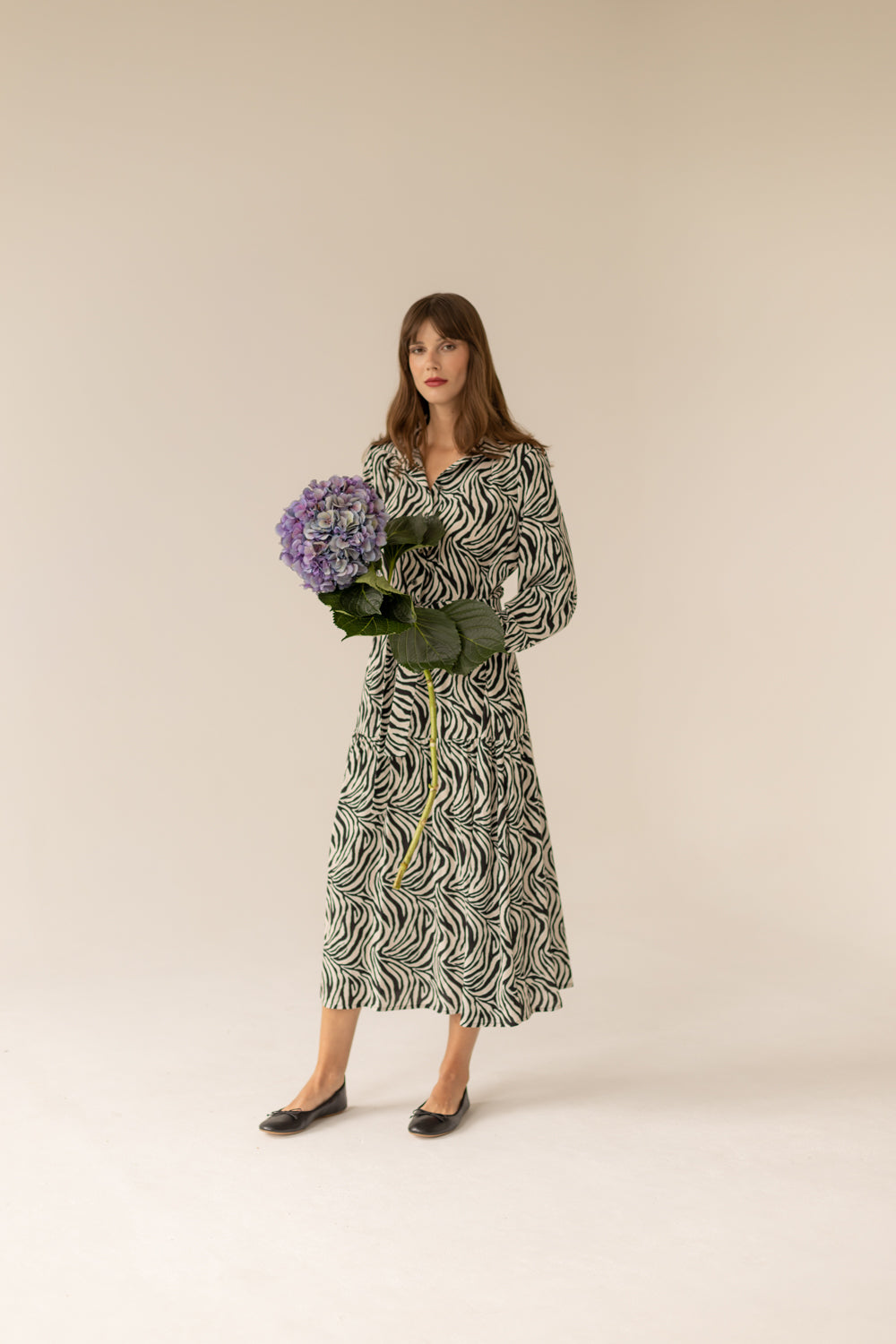 Zebra Geometric Long Dress - Print