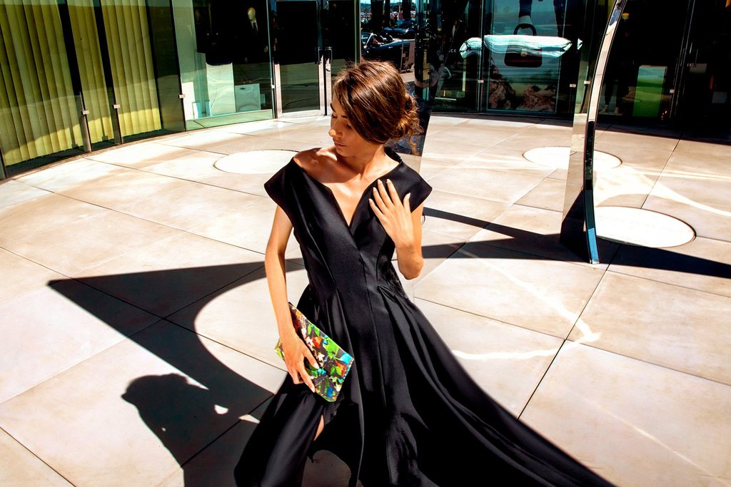 Back Neck Pleated Silk Dress