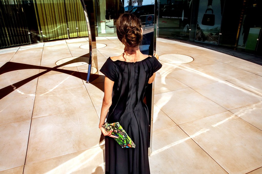 Back Neck Pleated Silk Dress