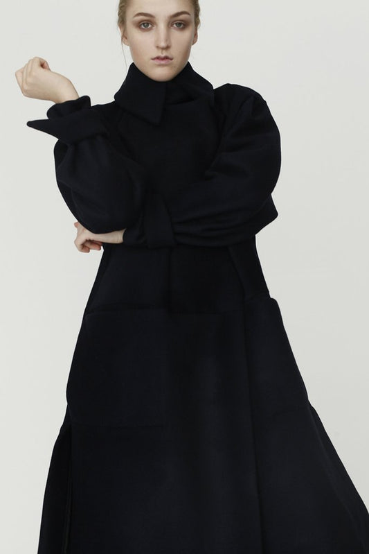 Unisex Origami Triangle Shoulder Wool Coat