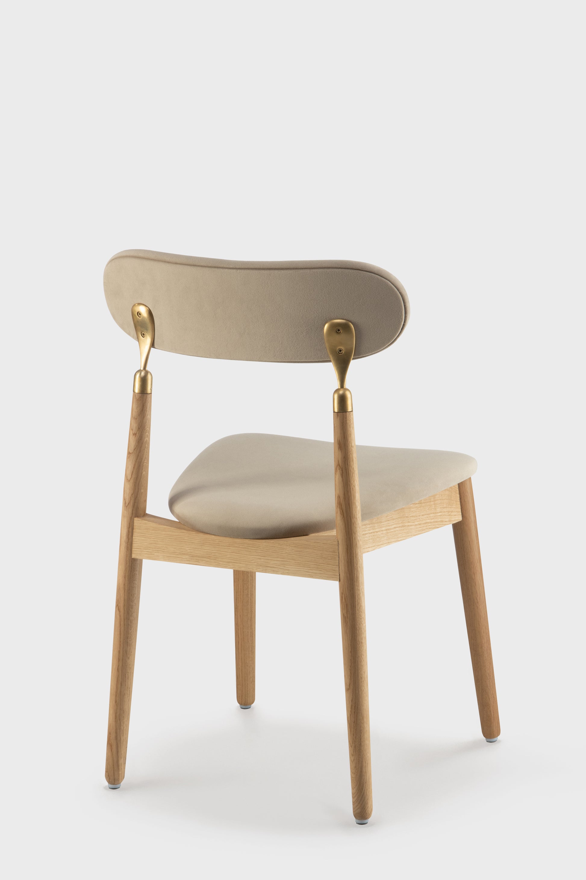 oak kitchen & dining room beige velour chair